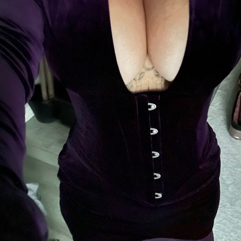 Purple Velvet Corset Dress